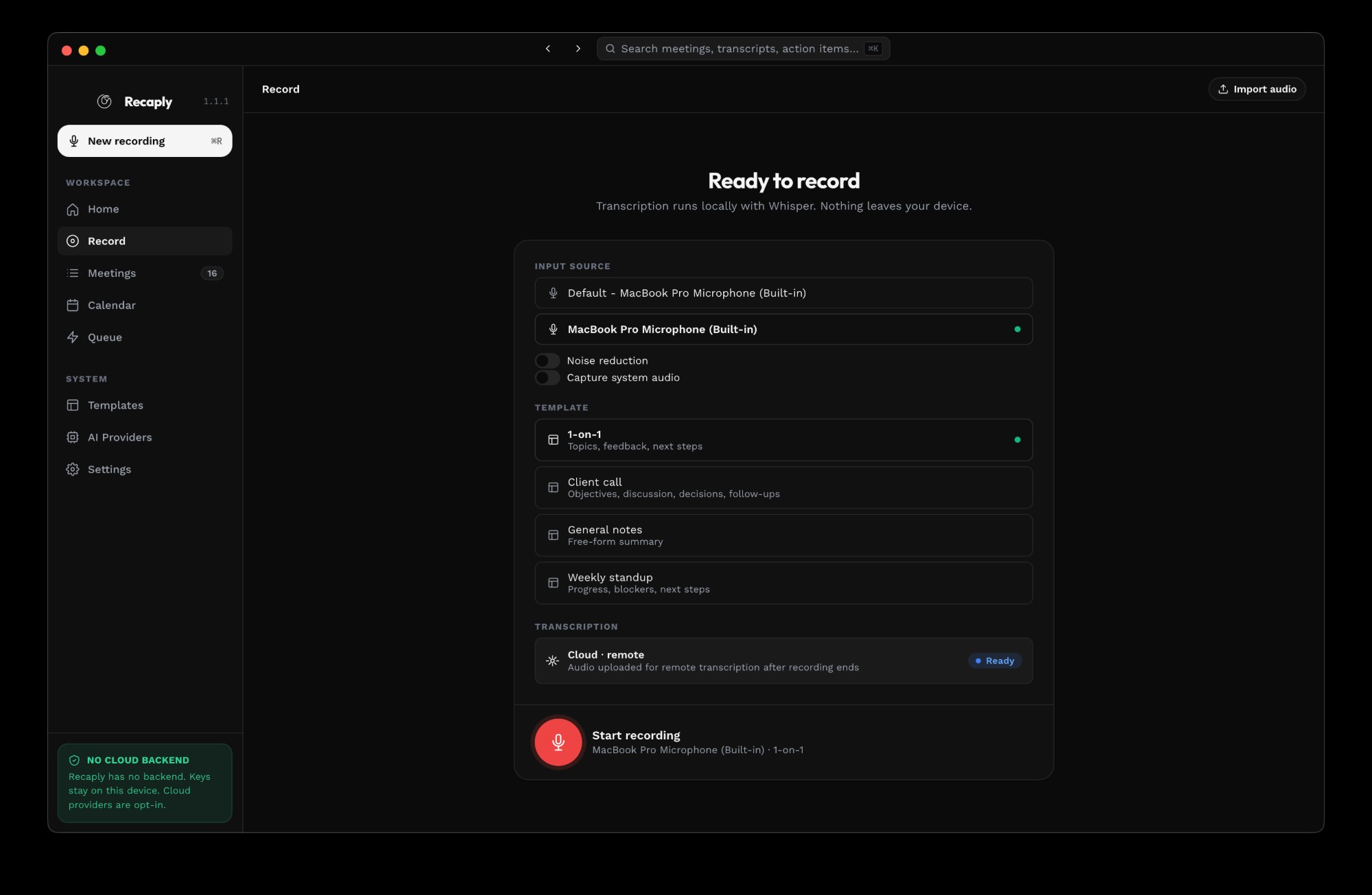 Recaply recording screen